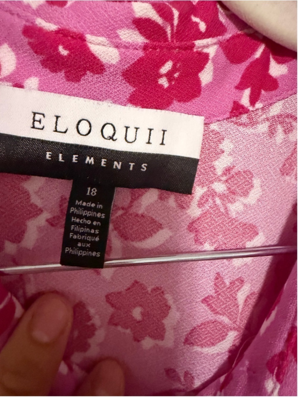 ELOQUII Elements Pink Floral Romper Size 18 Belted Collared Puff Sleeve Plus - Picture 4 of 5